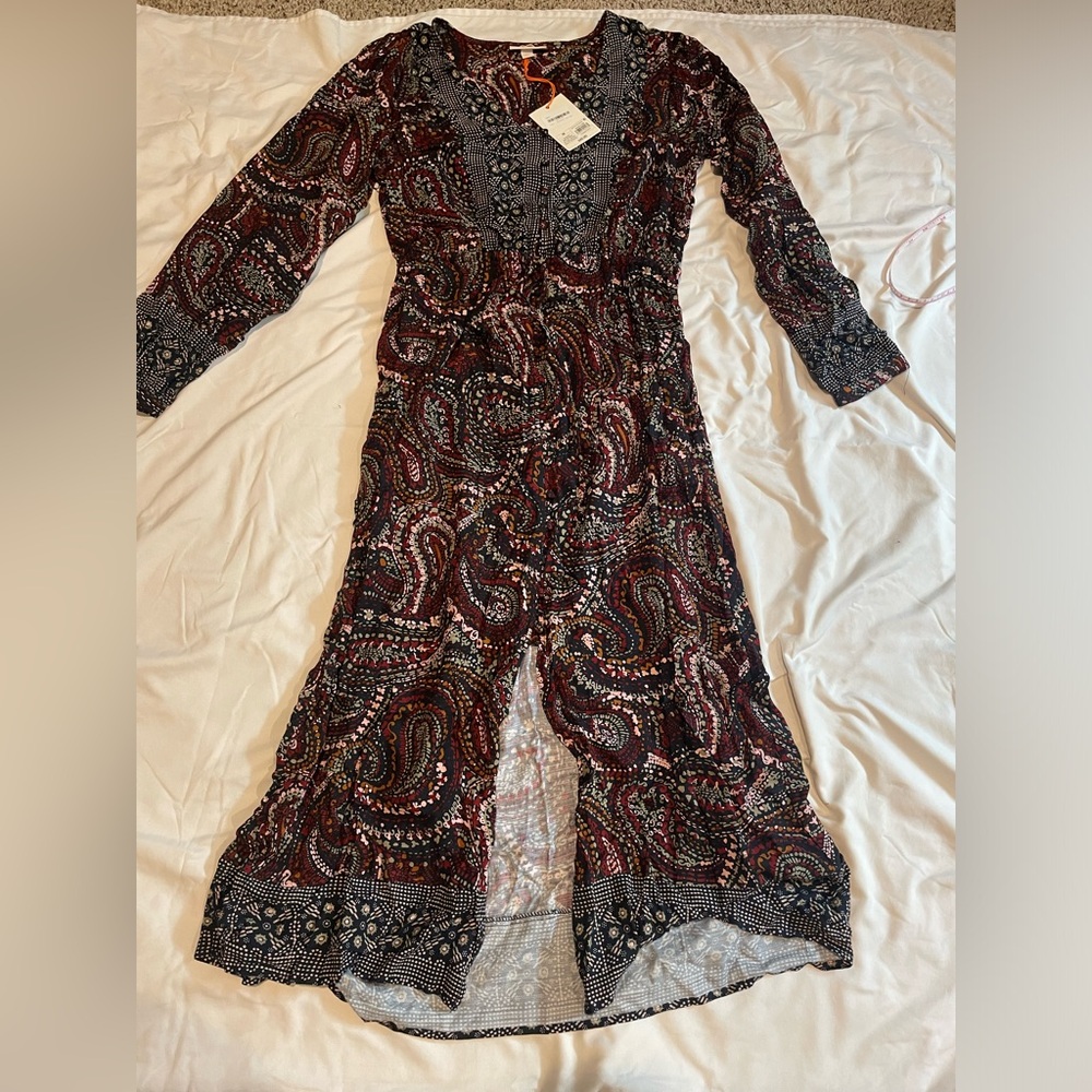 Women's Long Sleeve Button-Front Dress - Knox Rose Blue M